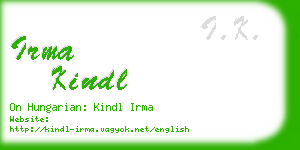 irma kindl business card